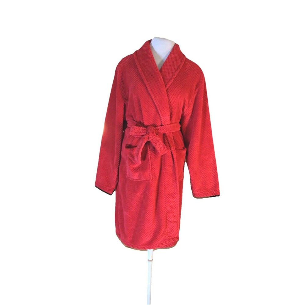Hotel Spa Collection Bathrobe, One Size, Red, Soft